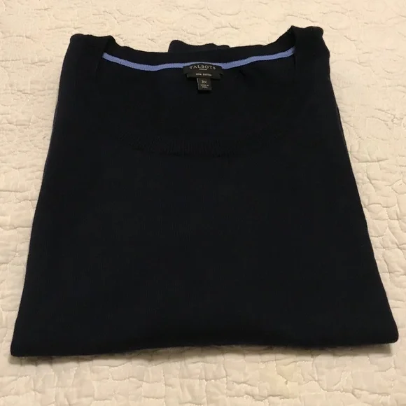 Talbots crew neck dark navy blue sweater tank (3X) - Picture 16 of 16
